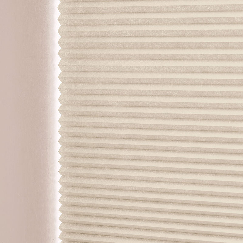 Plisségardin m/motor lystett Lys beige – Dobbelt stoff