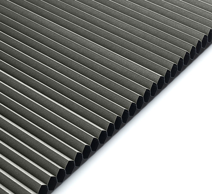 Plisségardin lystett easylift m/grep Antrasitt – Dobbelt stoff
