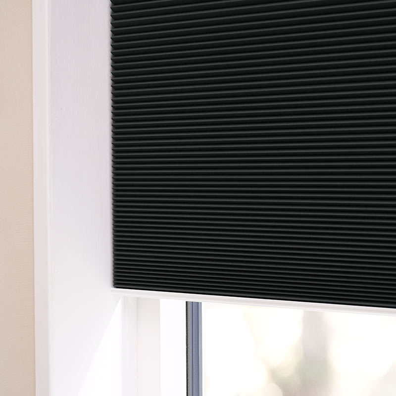 Plisségardin lystett easylift m/grep Svart – Dobbelt stoff