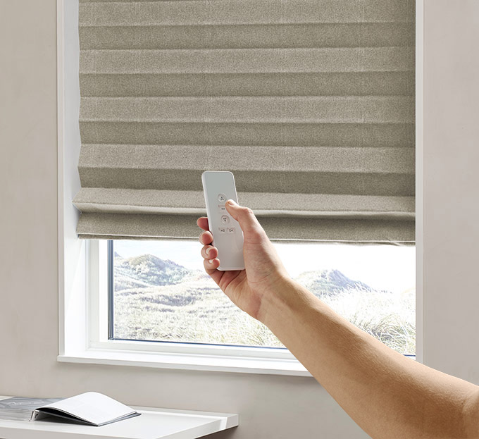 Liftgardin m/motor lystett Midnight - Taupe