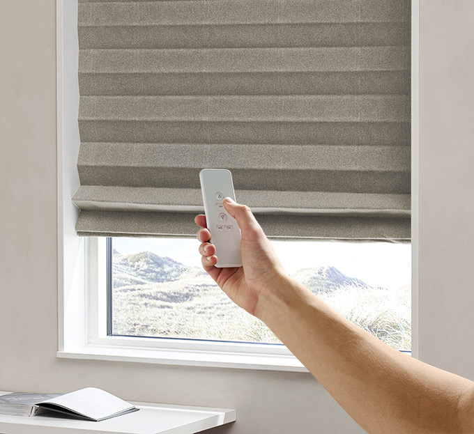Liftgardin m/motor lystett Midnight - Ash taupe