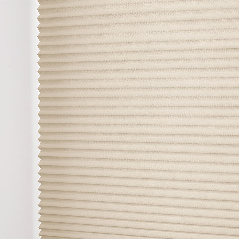 Plisségardin m/snortrekk lystett Lys beige – Dobbelt stoff