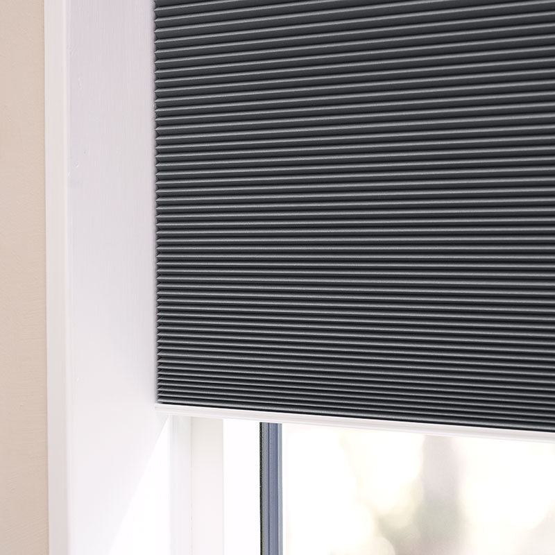 Plisségardin easylift m/grep Antrasitt – Dobbelt stoff