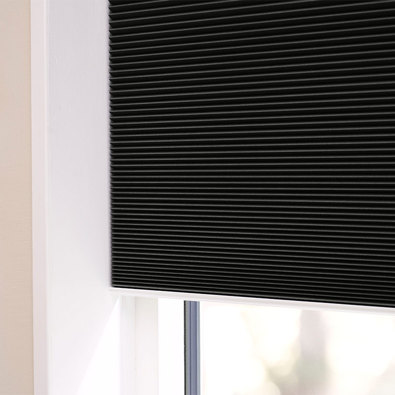 Plisségardin easylift m/grep Svart – Enkeltlag