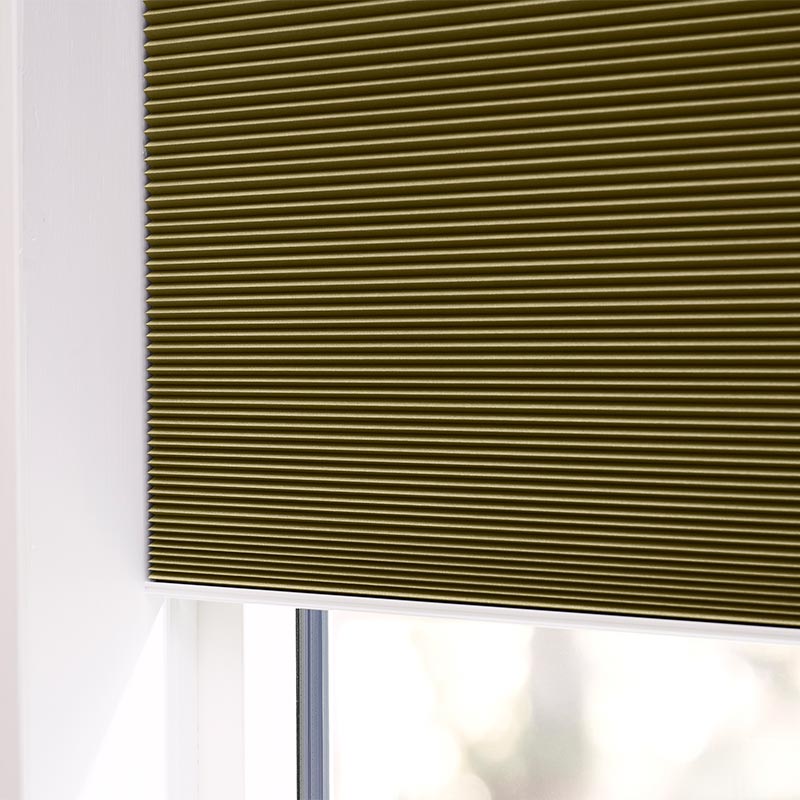 Plisségardin easylift m/grep Olivengrønn – Enkeltlag