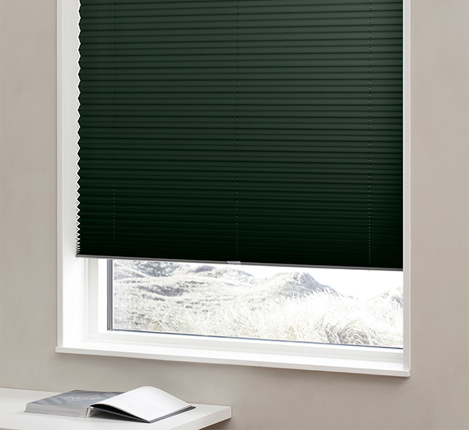 Plisségardin easylift m/grep Mosegrønn – Enkeltlag