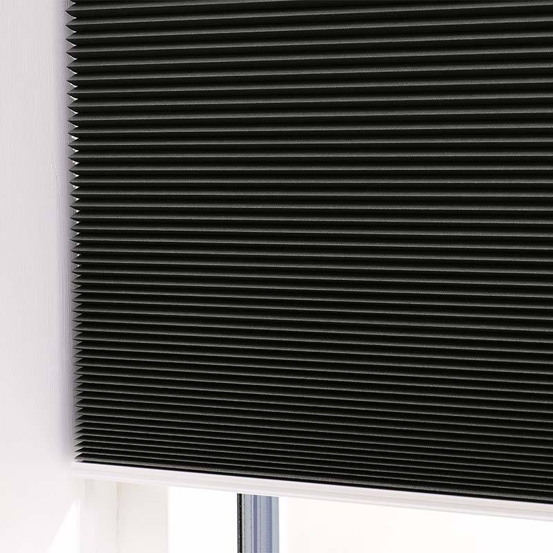 Plisségardin easylift m/grep Svart – Enkeltlag
