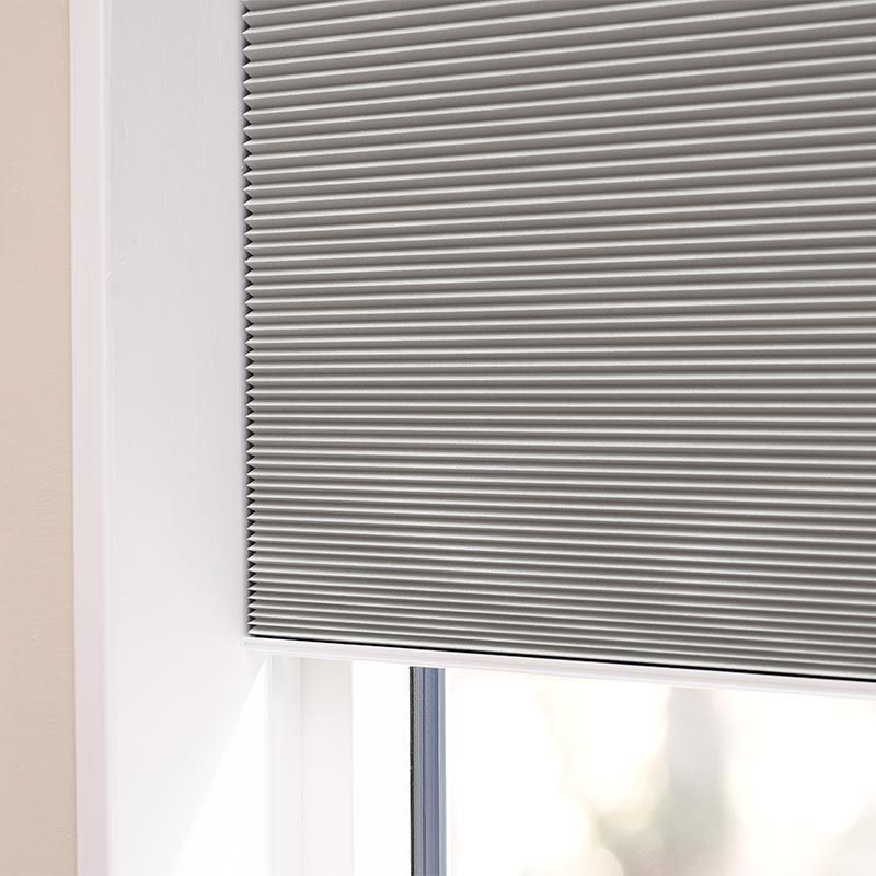 Plisségardin easylift m/grep Sølvgrå – Enkeltlag