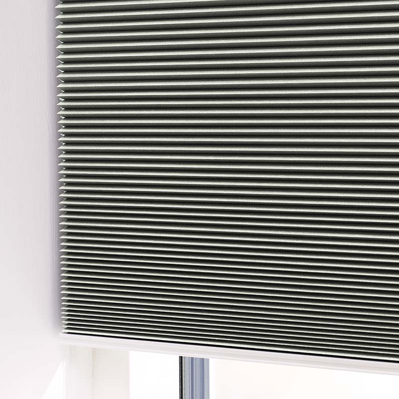 Plisségardin easylift m/grep Støvete grønn mix – Dobbelt stoff