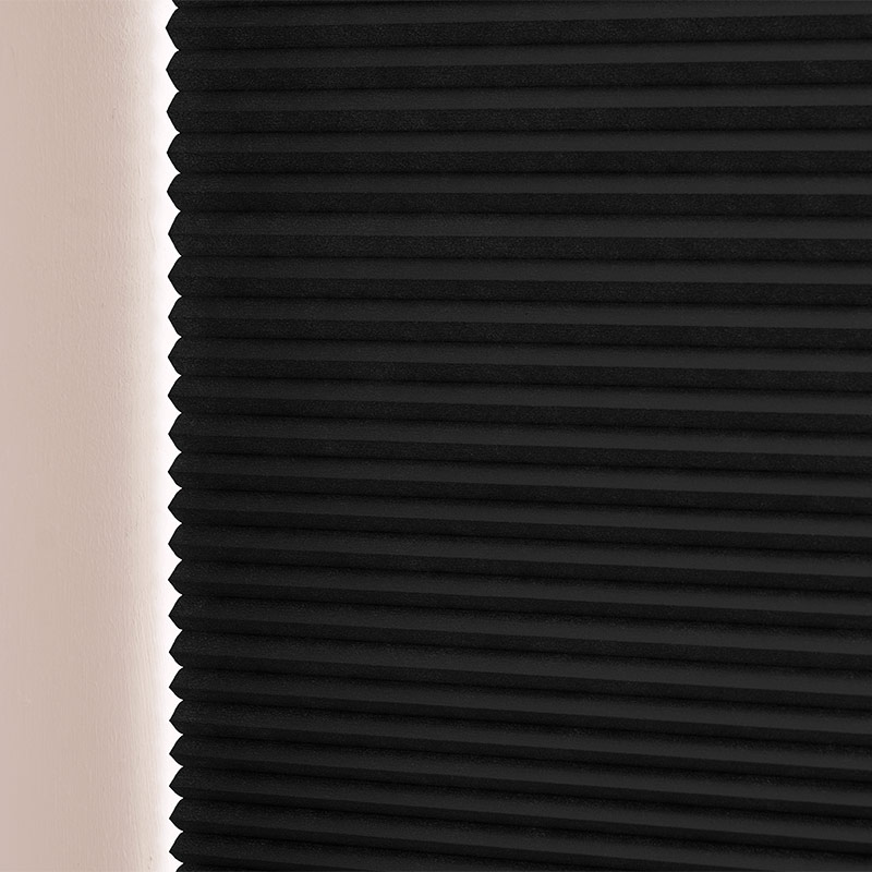 Plisségardin m/motor Svart – Dobbelt stoff