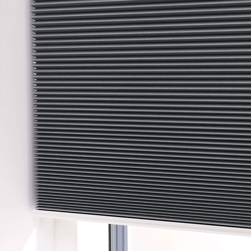 Plisségardin easylift m/grep Antrasitt – Dobbelt stoff