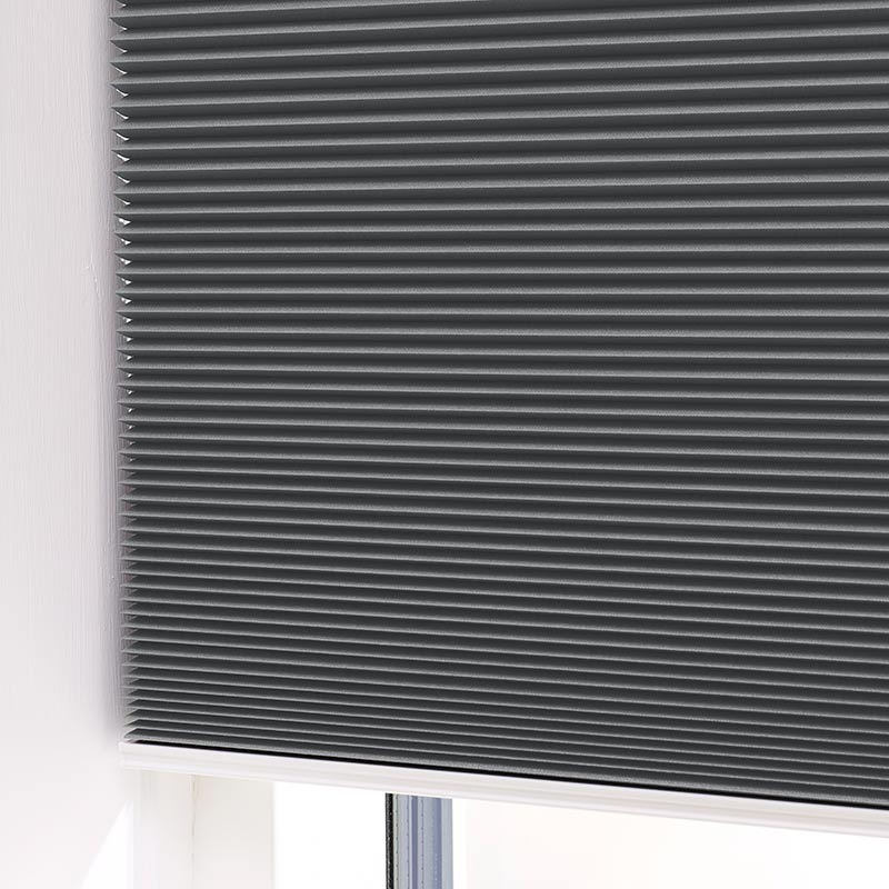 Plisségardin lystett easylift m/grep Antrasitt – Dobbelt stoff