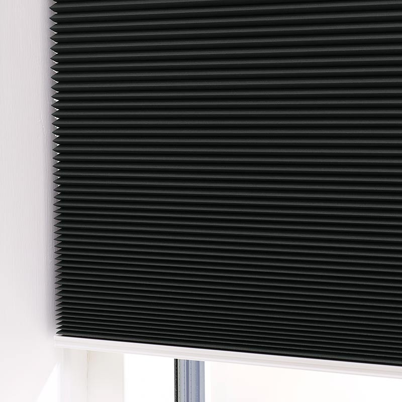 Plisségardin lystett easylift m/grep Svart – Dobbelt stoff