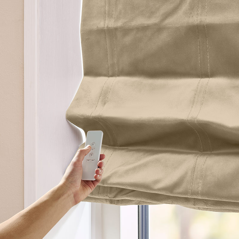 Liftgardin m/motor Duchesse - Sand - Velour